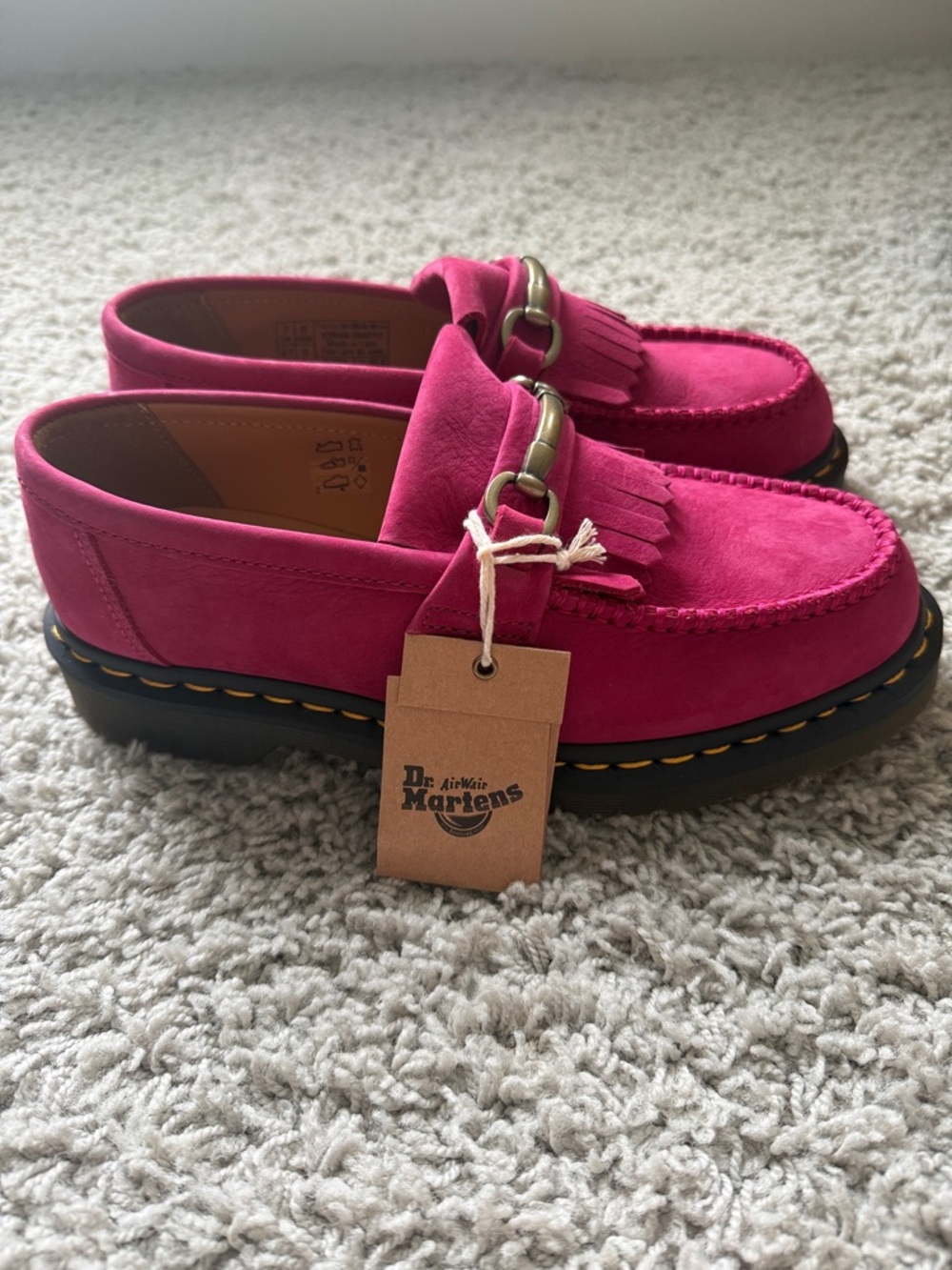 Dr. Martens Pink Suede Adrian Snaffle Loafer